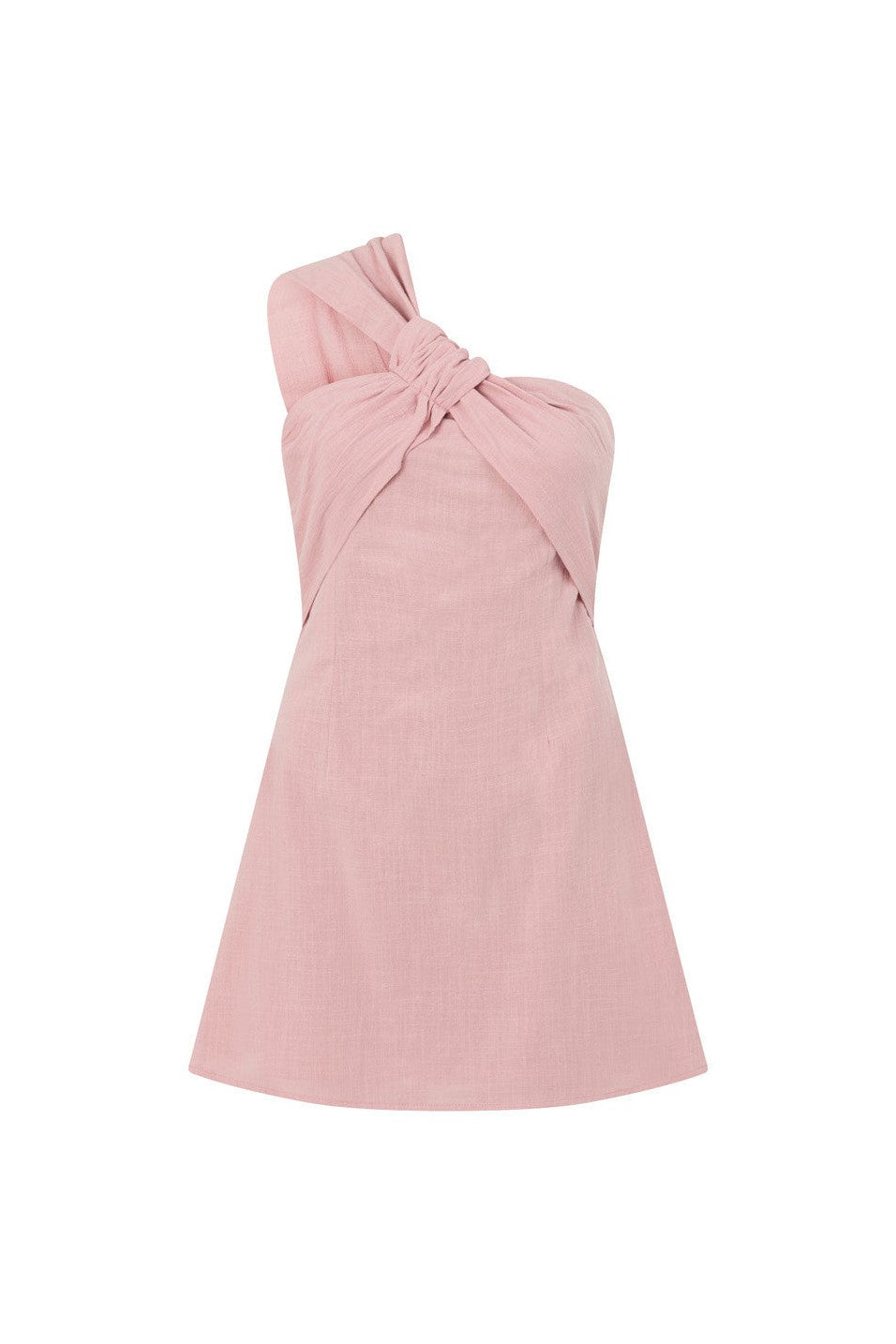 Pink mini dress, back view