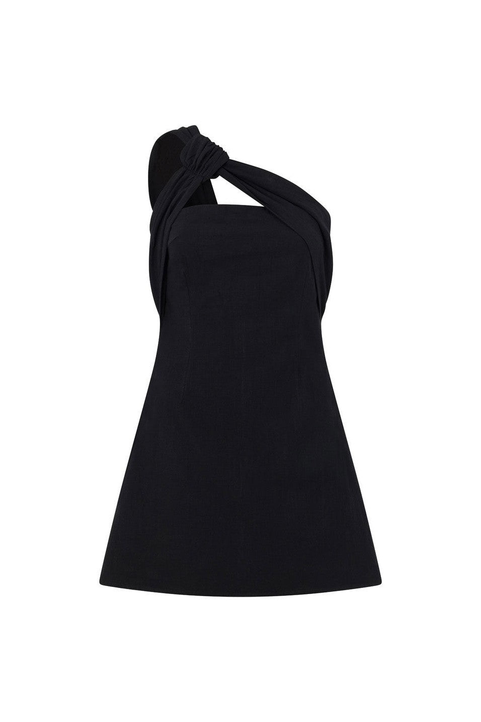 Black mini dress, front view