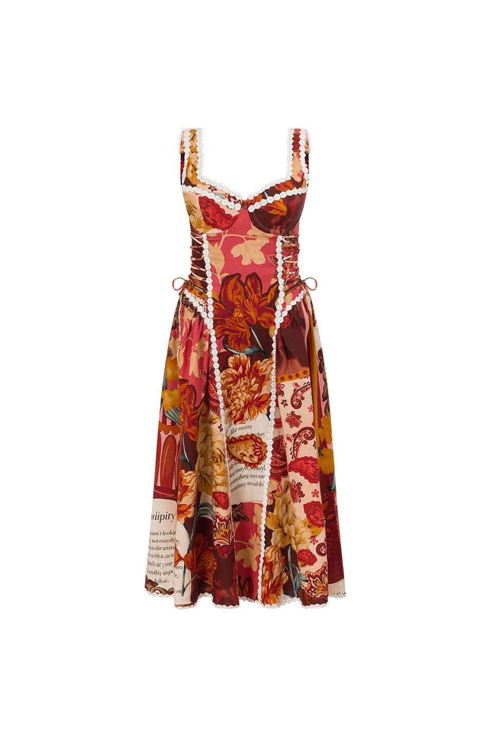 Red maxi dress, detail view